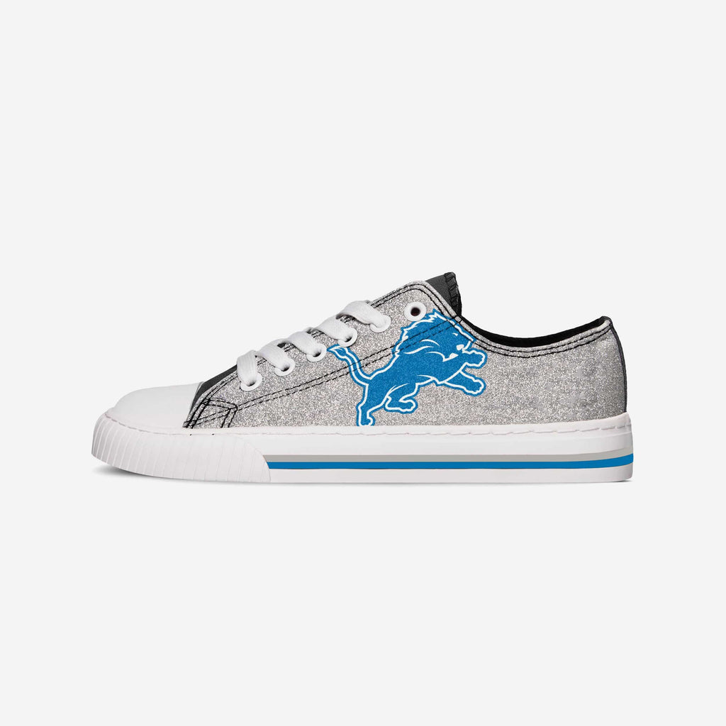 Detroit Lions Womens Glitter Low Top Canvas Shoe FOCO - FOCO.com