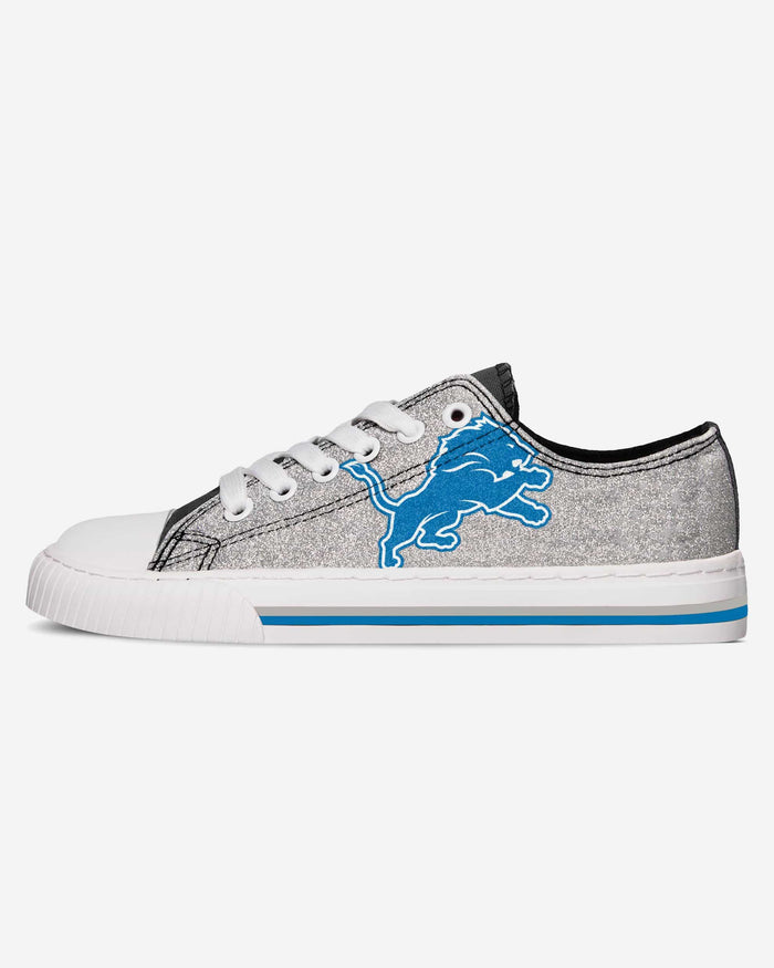 Detroit Lions Womens Glitter Low Top Canvas Shoe FOCO - FOCO.com