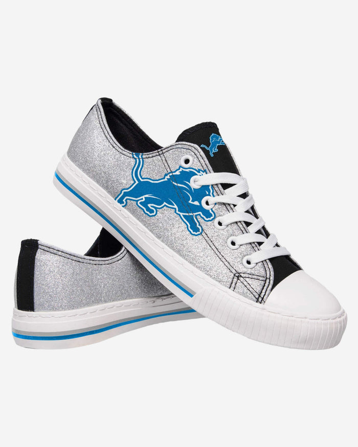 Detroit Lions Womens Glitter Low Top Canvas Shoe FOCO - FOCO.com