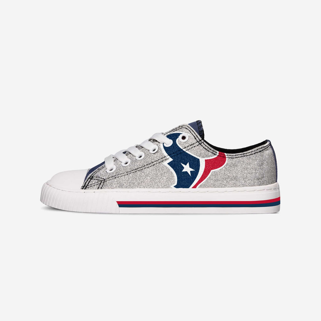 Houston Texans Womens Glitter Low Top Canvas Shoe FOCO - FOCO.com