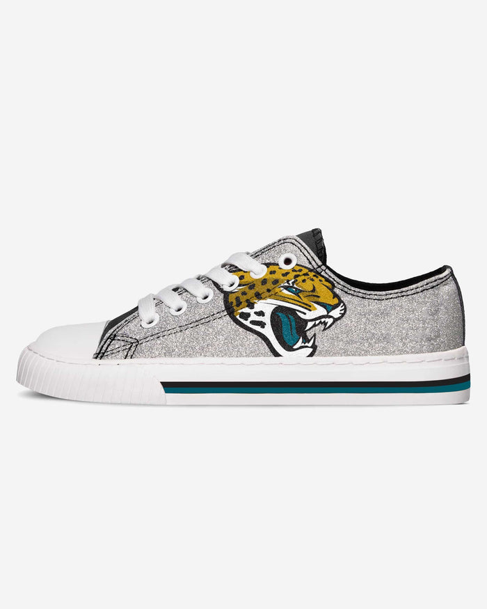 Jacksonville Jaguars Womens Glitter Low Top Canvas Shoe FOCO - FOCO.com