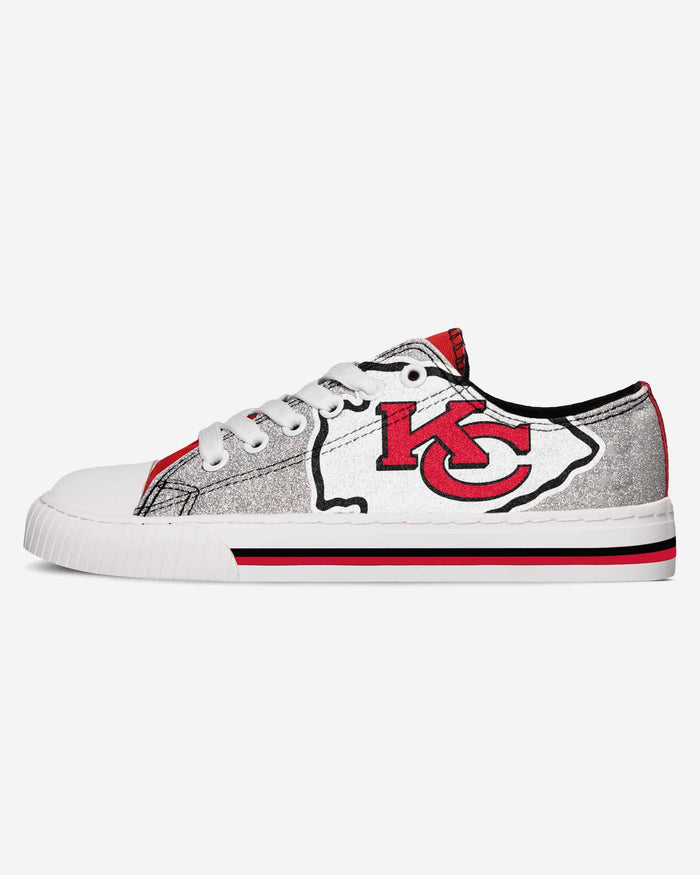 Kansas City Chiefs Womens Glitter Low Top Canvas Shoe FOCO - FOCO.com