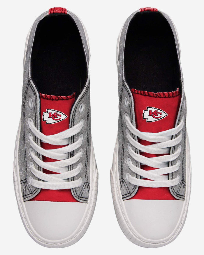 Kansas City Chiefs Womens Glitter Low Top Canvas Shoe FOCO - FOCO.com