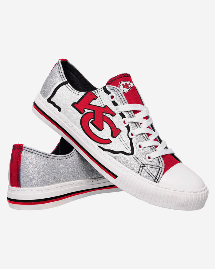 Kansas City Chiefs Womens Glitter Low Top Canvas Shoe FOCO - FOCO.com