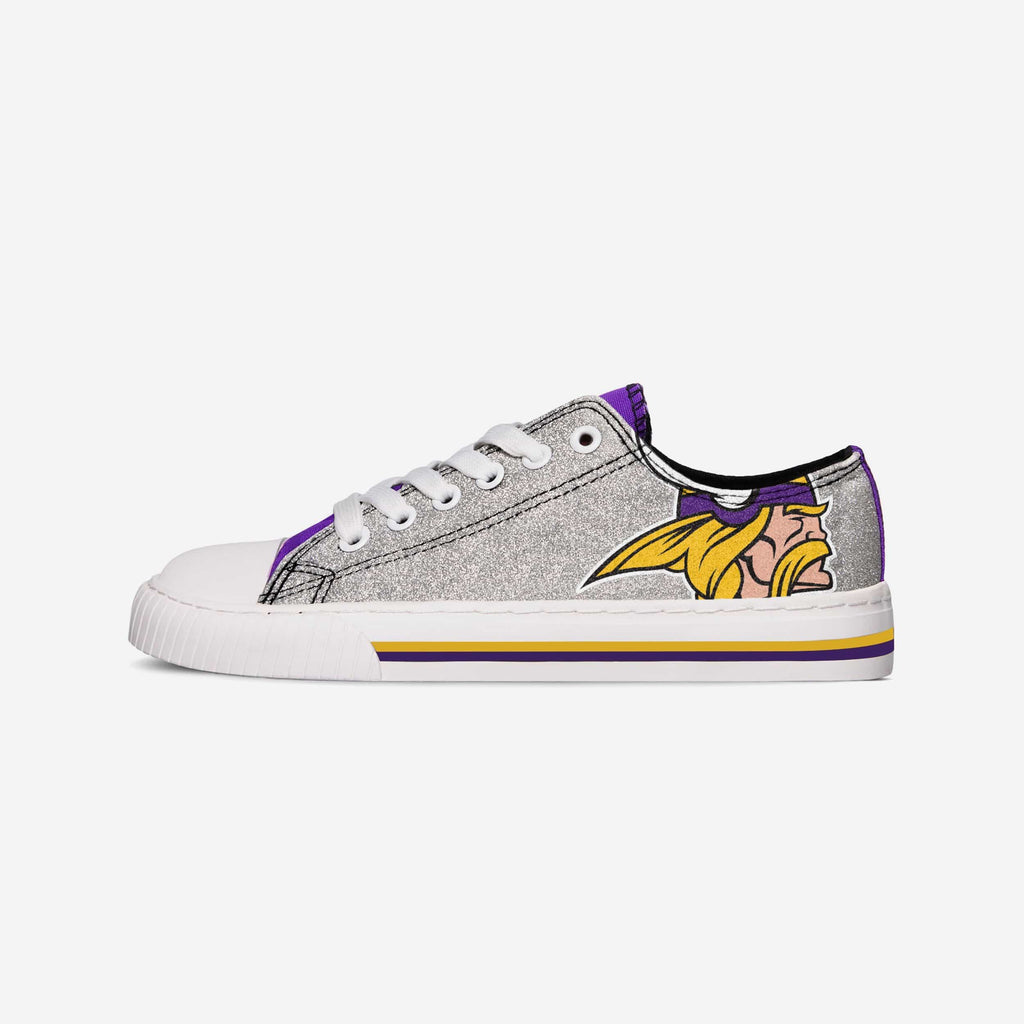 Minnesota Vikings Womens Glitter Low Top Canvas Shoe FOCO - FOCO.com