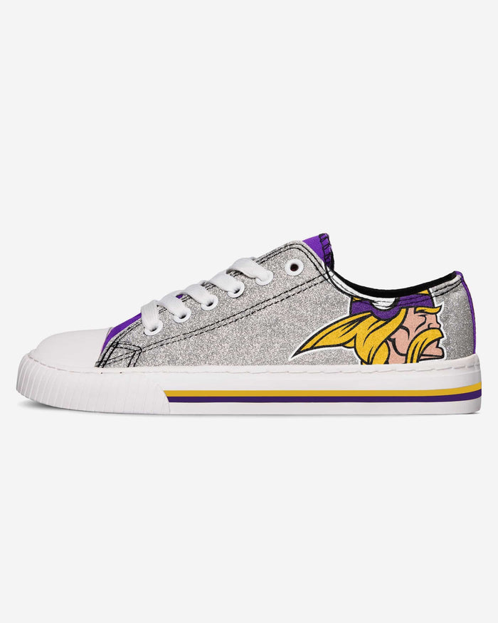 Minnesota Vikings Womens Glitter Low Top Canvas Shoe FOCO - FOCO.com