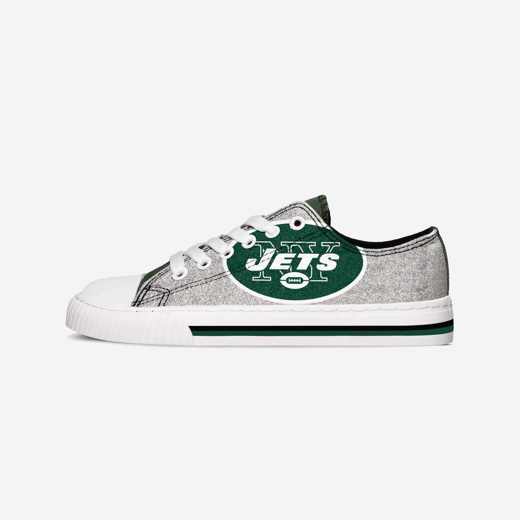 New York Jets Womens 1998-2018 Glitter Low Top Canvas Shoe FOCO - FOCO.com