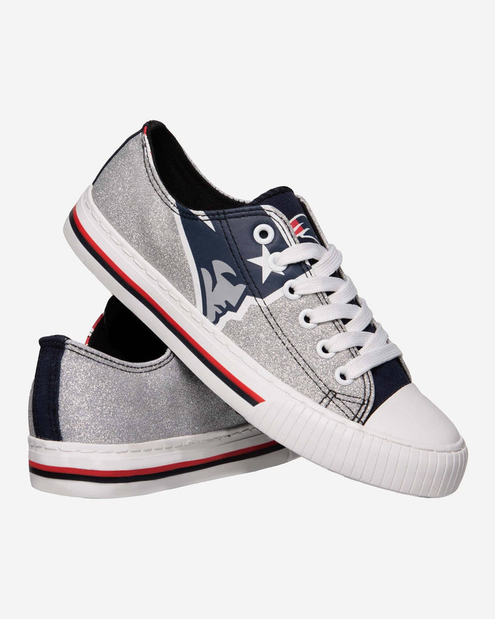 New England Patriots Womens Glitter Low Top Canvas Shoe FOCO - FOCO.com