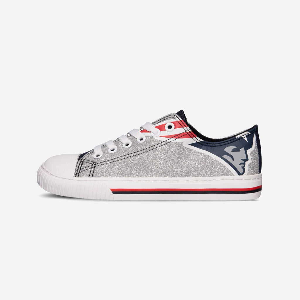 New England Patriots Womens Glitter Low Top Canvas Shoe FOCO - FOCO.com