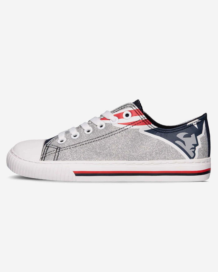 New England Patriots Womens Glitter Low Top Canvas Shoe FOCO - FOCO.com