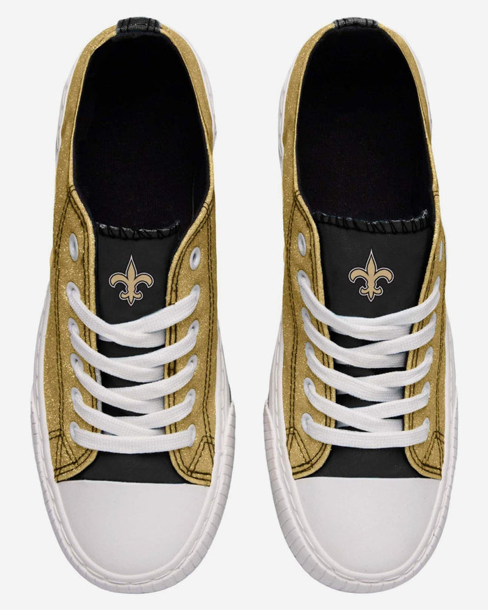 New Orleans Saints Womens Glitter Low Top Canvas Shoe FOCO - FOCO.com