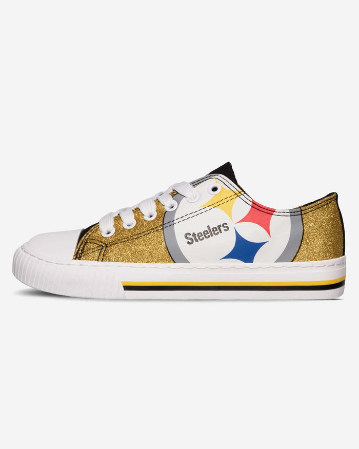 Pittsburgh Steelers Womens Glitter Low Top Canvas Shoe FOCO - FOCO.com