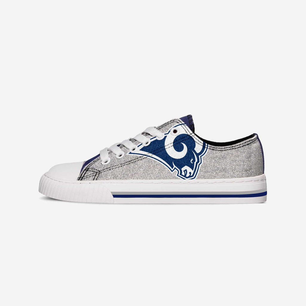 Los Angeles Rams Womens Glitter Low Top Canvas Shoe FOCO - FOCO.com