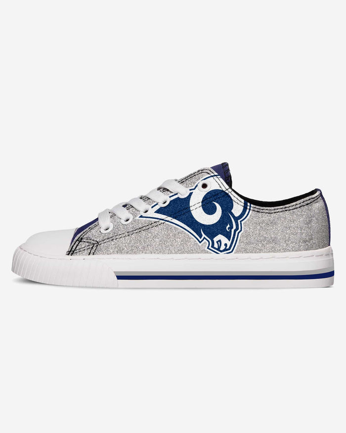 Los Angeles Rams Womens Glitter Low Top Canvas Shoe FOCO - FOCO.com