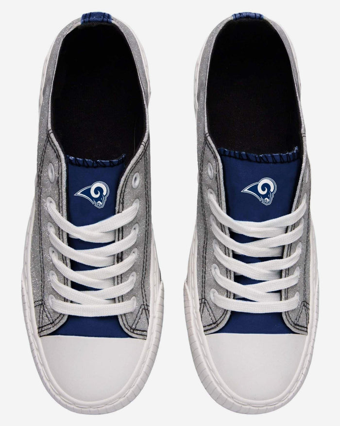 Los Angeles Rams Womens Glitter Low Top Canvas Shoe FOCO - FOCO.com