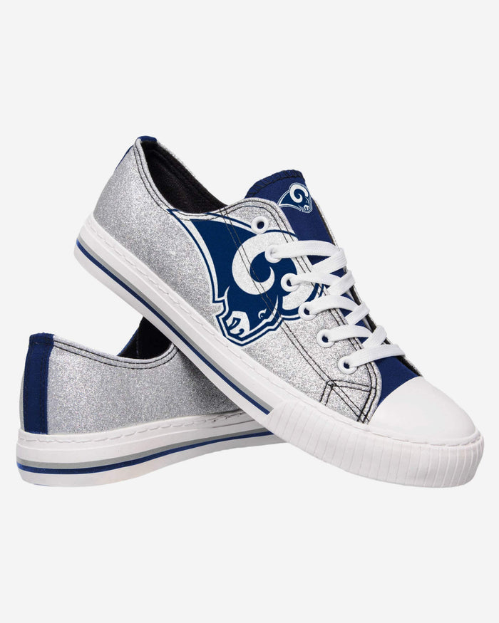 Los Angeles Rams Womens Glitter Low Top Canvas Shoe FOCO - FOCO.com