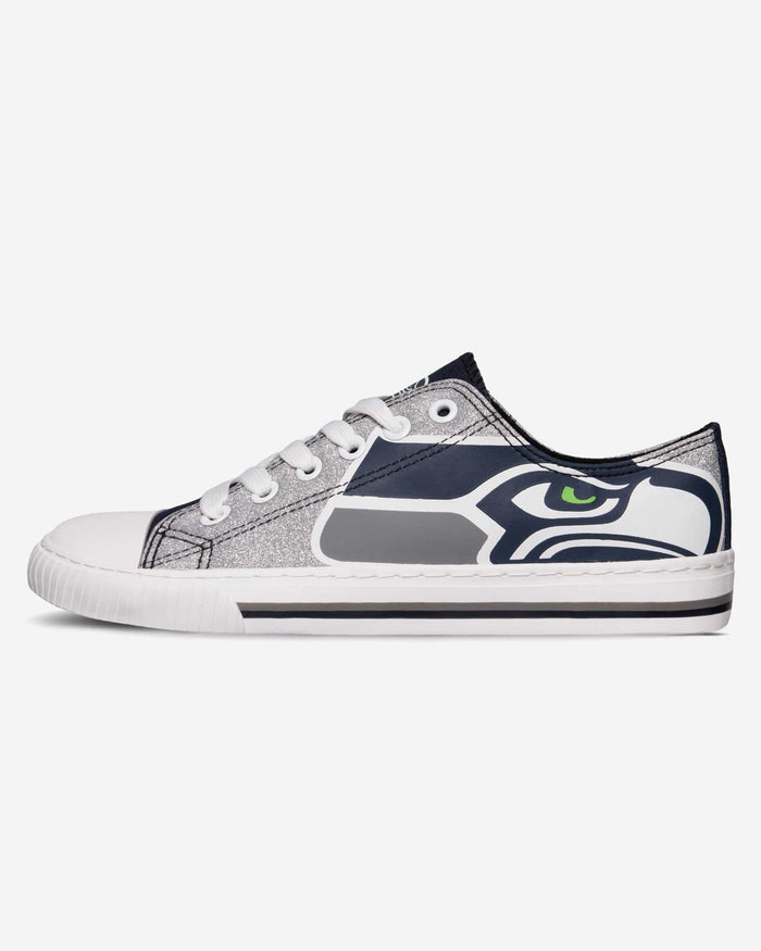 Seattle Seahawks Womens Glitter Low Top Canvas Shoe FOCO - FOCO.com