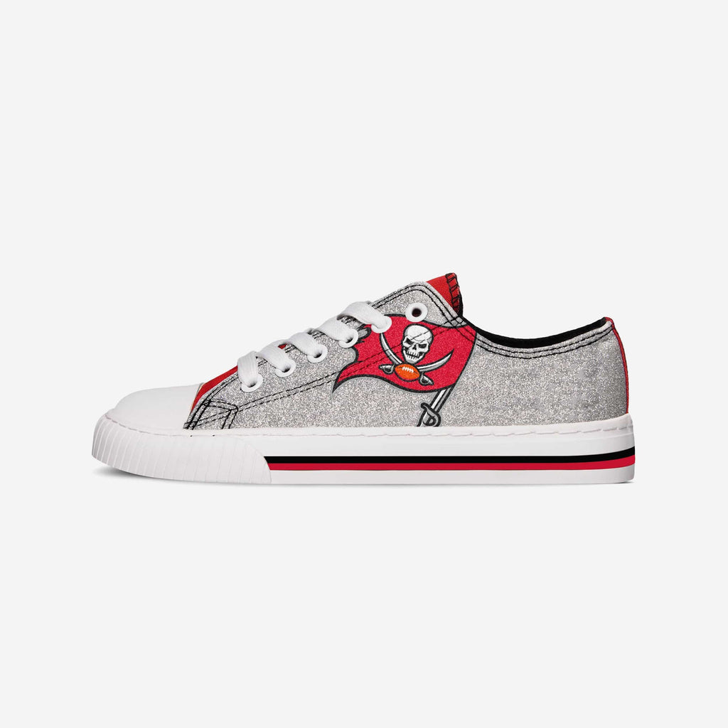 Tampa Bay Buccaneers Womens Glitter Low Top Canvas Shoe FOCO - FOCO.com