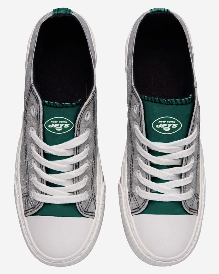 New York Jets Womens Glitter Low Top Canvas Shoe FOCO - FOCO.com