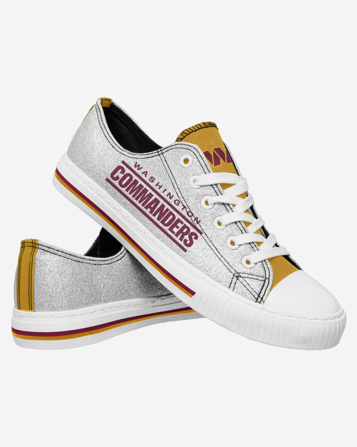 Washington Commanders Womens Glitter Low Top Canvas Shoe FOCO - FOCO.com