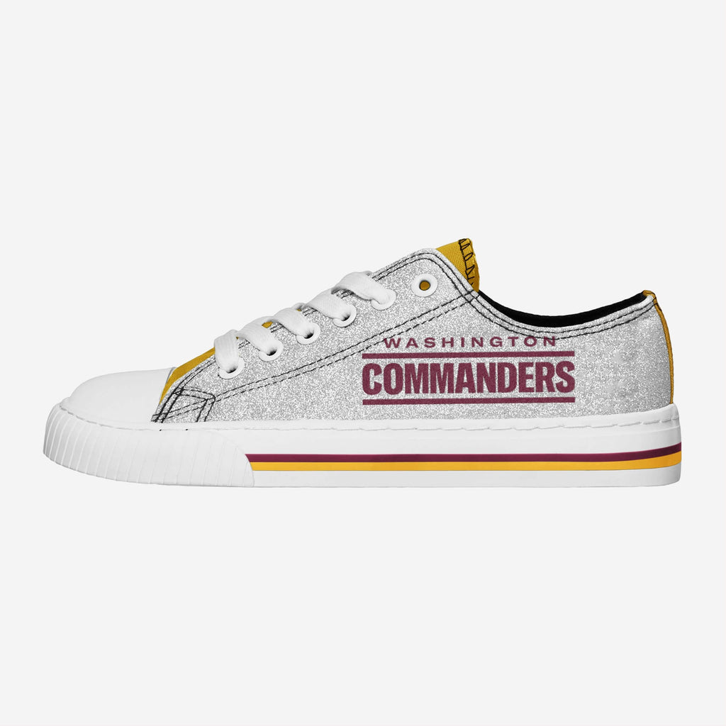 Washington Commanders Womens Glitter Low Top Canvas Shoe FOCO 6 - FOCO.com