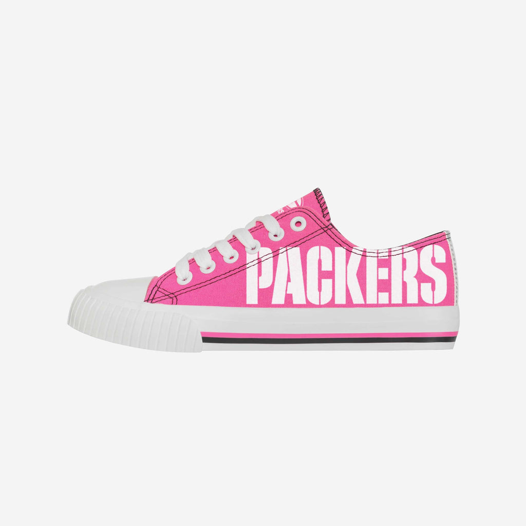 Green Bay Packers Womens Highlights Low Top Canvas Shoe FOCO 6 - FOCO.com