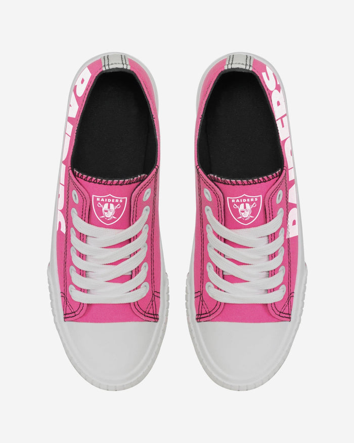 Las Vegas Raiders Womens Highlights Low Top Canvas Shoe FOCO - FOCO.com