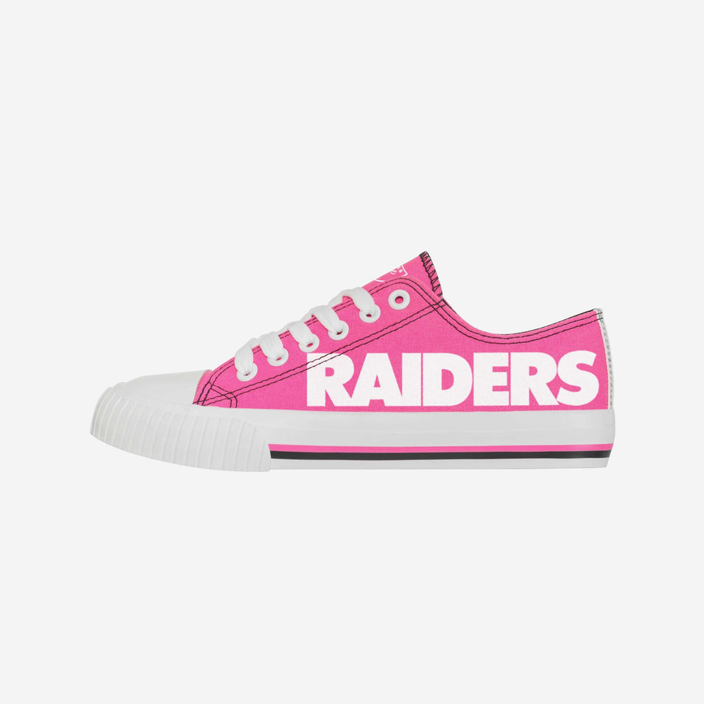 Las Vegas Raiders Womens Highlights Low Top Canvas Shoe FOCO 6 - FOCO.com