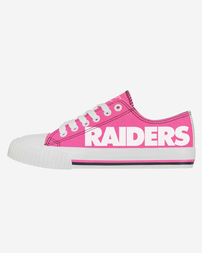 Las Vegas Raiders Womens Highlights Low Top Canvas Shoe FOCO 6 - FOCO.com