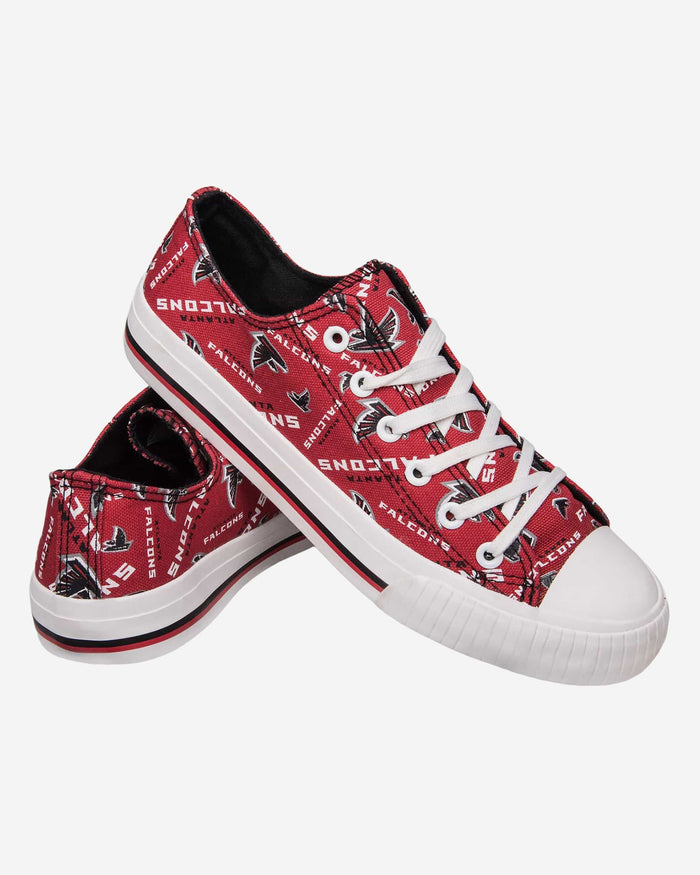 Atlanta Falcons Womens Low Top Repeat Print Canvas Shoe FOCO - FOCO.com