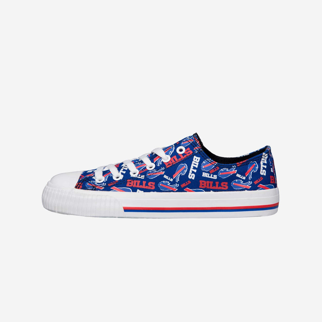 Buffalo Bills Womens Low Top Repeat Print Canvas Shoe FOCO - FOCO.com