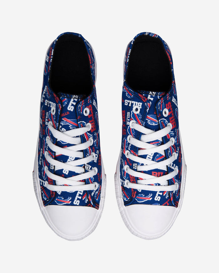 Buffalo Bills Womens Low Top Repeat Print Canvas Shoe FOCO - FOCO.com