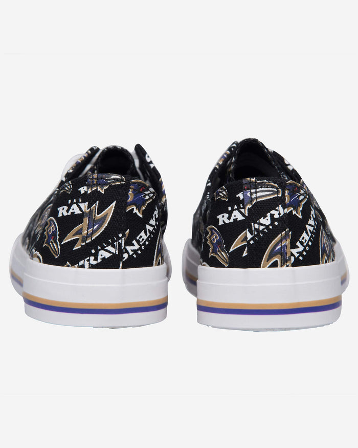 Baltimore Ravens Womens Low Top Repeat Print Canvas Shoe FOCO - FOCO.com