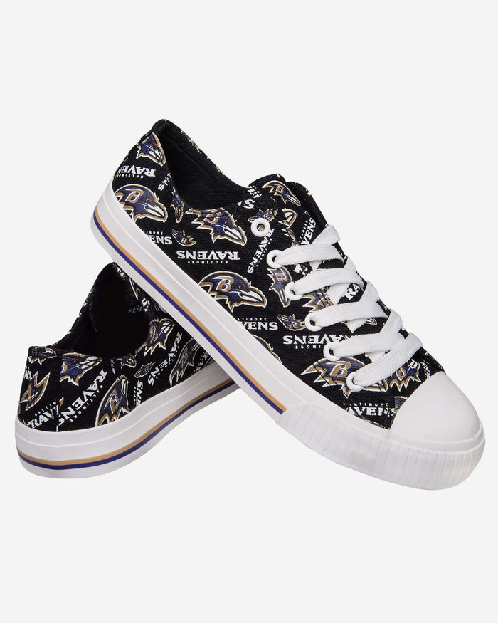 Baltimore Ravens Womens Low Top Repeat Print Canvas Shoe FOCO - FOCO.com