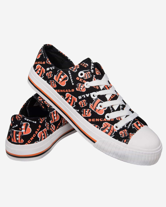 Cincinnati Bengals Womens Low Top Repeat Print Canvas Shoe FOCO - FOCO.com