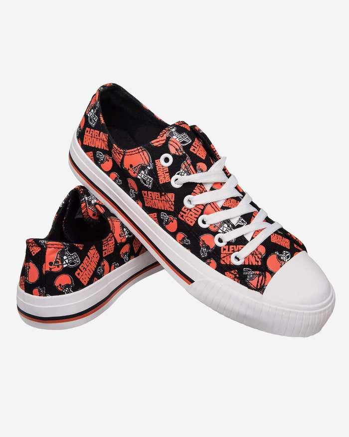 Cleveland Browns Womens Low Top Repeat Print Canvas Shoe FOCO - FOCO.com