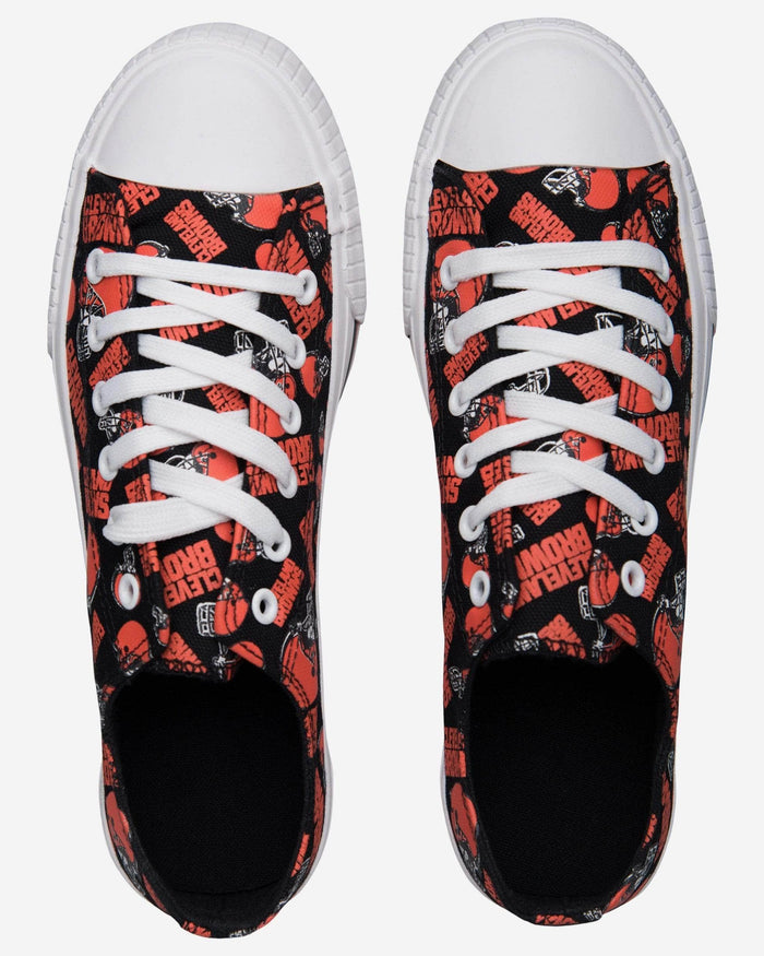 Cleveland Browns Womens Low Top Repeat Print Canvas Shoe FOCO - FOCO.com