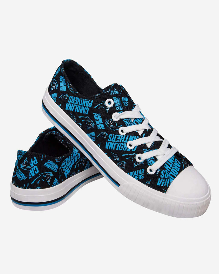 Carolina Panthers Womens Low Top Repeat Print Canvas Shoe FOCO - FOCO.com