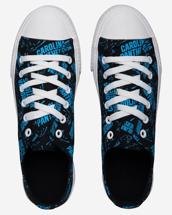 Carolina Panthers Womens Low Top Repeat Print Canvas Shoe FOCO - FOCO.com