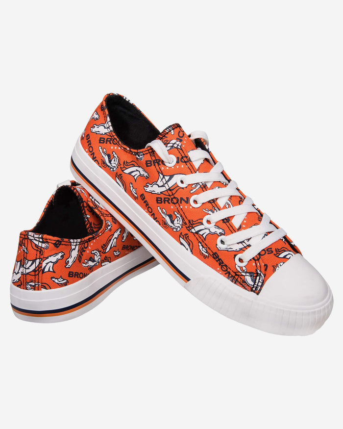 Denver Broncos Womens Low Top Repeat Print Canvas Shoe FOCO - FOCO.com