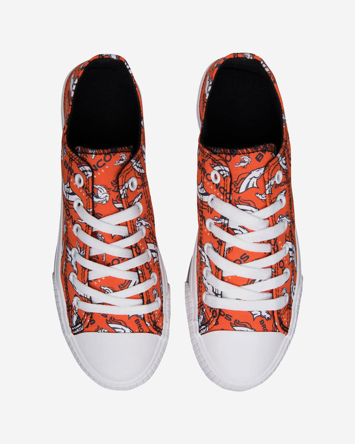 Denver Broncos Womens Low Top Repeat Print Canvas Shoe FOCO - FOCO.com