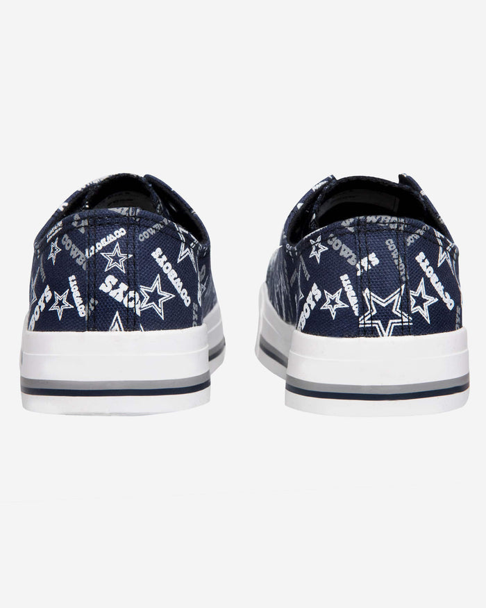 Dallas Cowboys Womens Low Top Repeat Print Canvas Shoe FOCO - FOCO.com