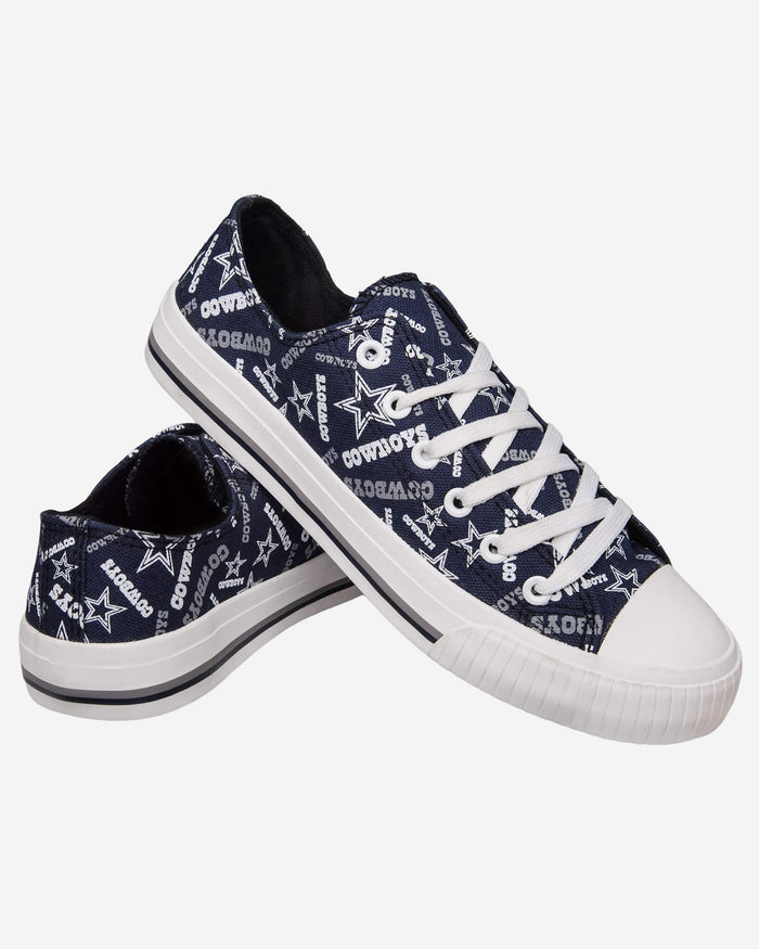 Dallas Cowboys Womens Low Top Repeat Print Canvas Shoe FOCO - FOCO.com