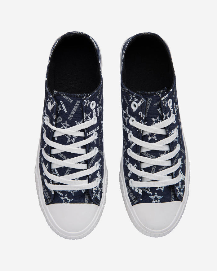 Dallas Cowboys Womens Low Top Repeat Print Canvas Shoe FOCO - FOCO.com