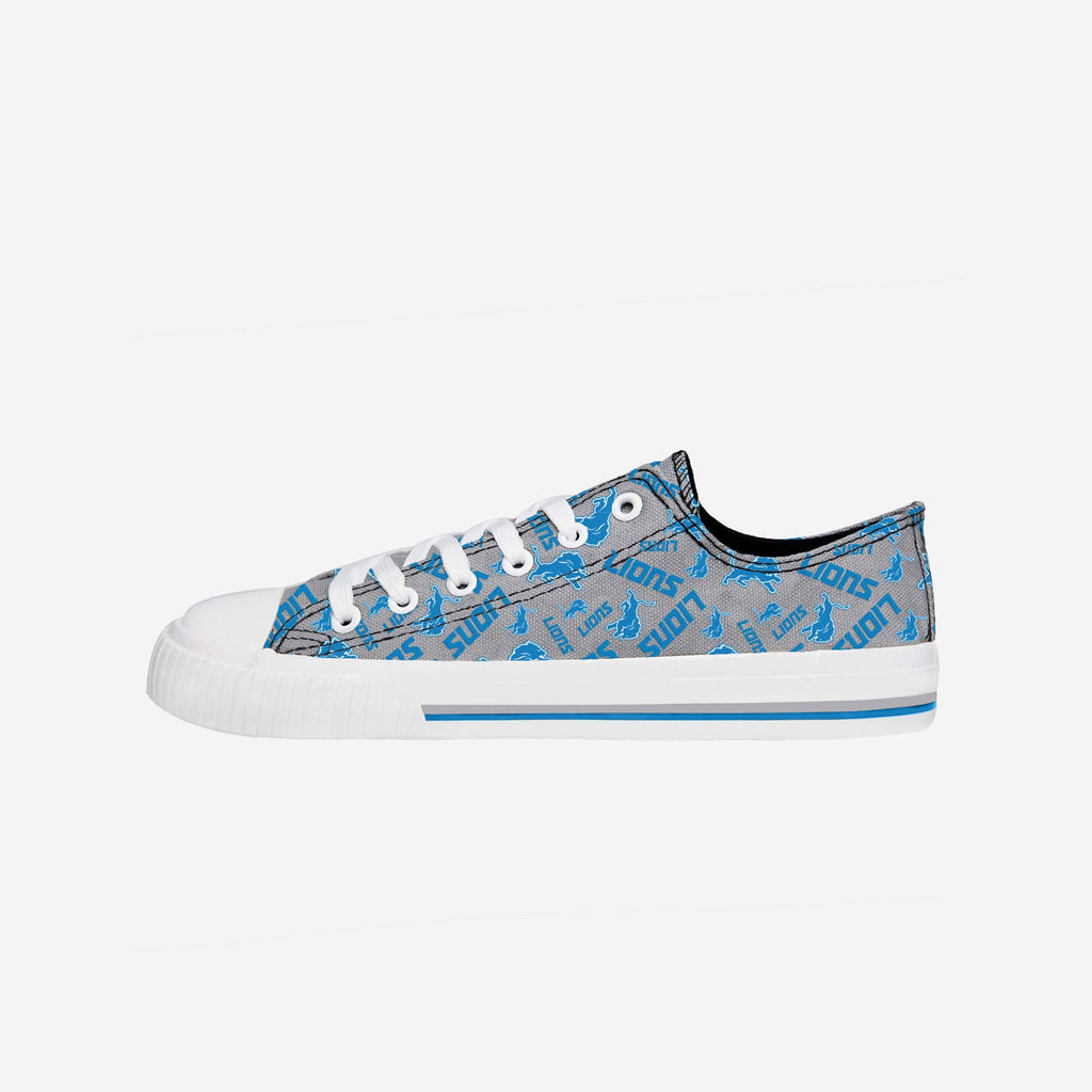 Detroit Lions Womens Low Top Repeat Print Canvas Shoe FOCO - FOCO.com