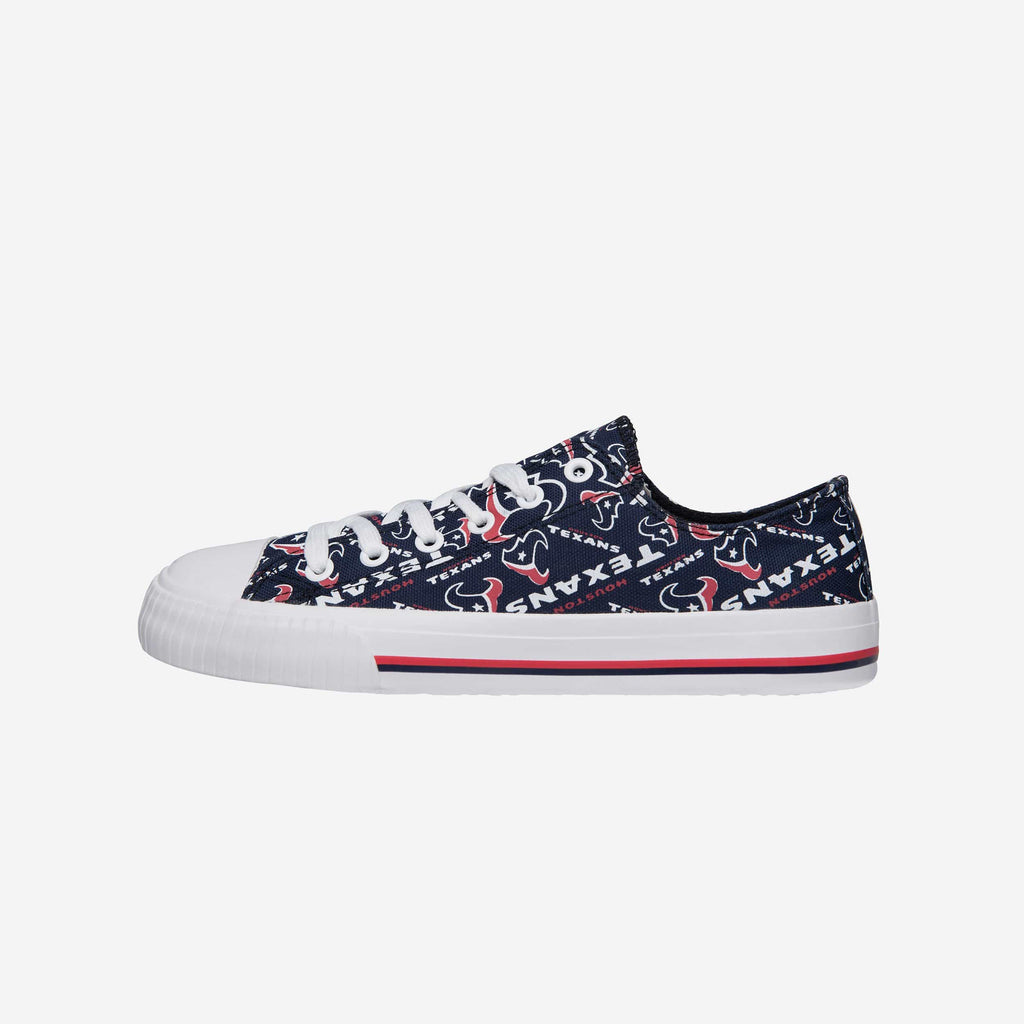 Houston Texans Womens Low Top Repeat Print Canvas Shoe FOCO - FOCO.com