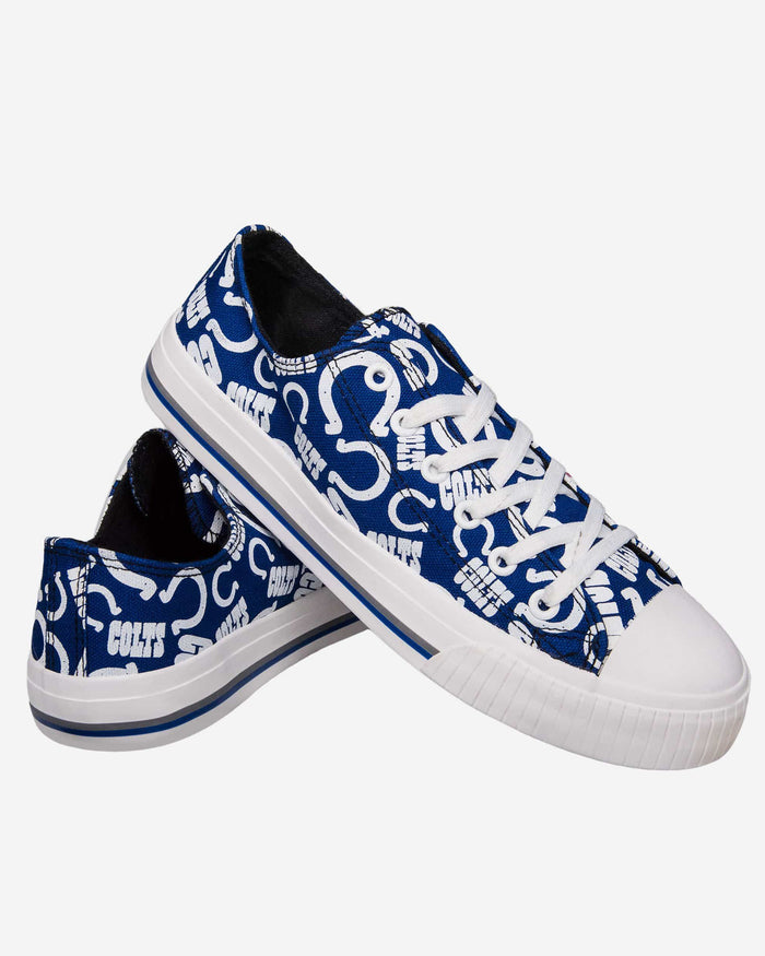 Indianapolis Colts Womens Low Top Repeat Print Canvas Shoe FOCO - FOCO.com