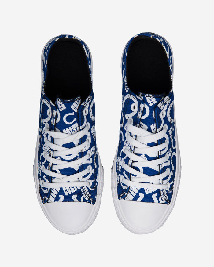 Indianapolis Colts Womens Low Top Repeat Print Canvas Shoe FOCO - FOCO.com