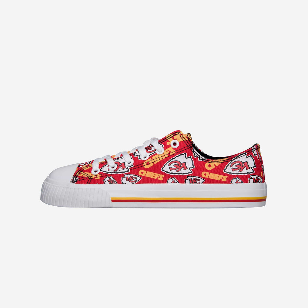 Kansas City Chiefs Womens Low Top Repeat Print Canvas Shoe FOCO 6 - FOCO.com