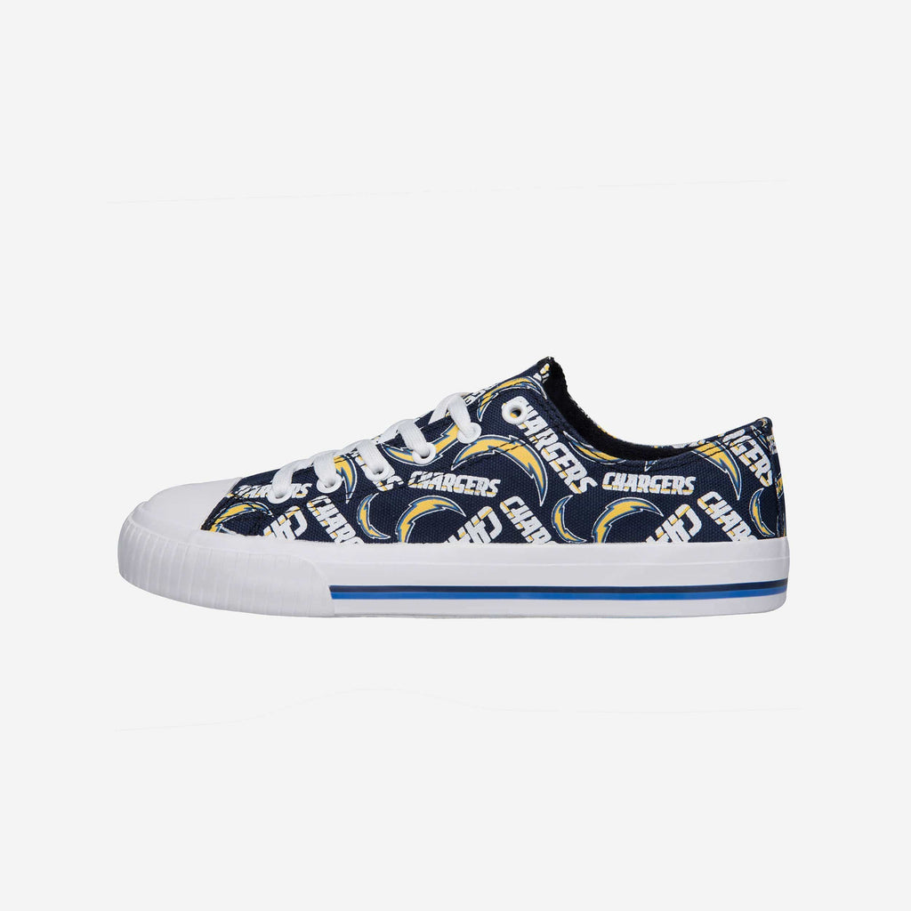 Los Angeles Chargers Womens Low Top Repeat Print Canvas Shoe FOCO - FOCO.com